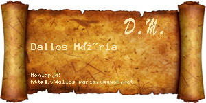 Dallos Mária névjegykártya